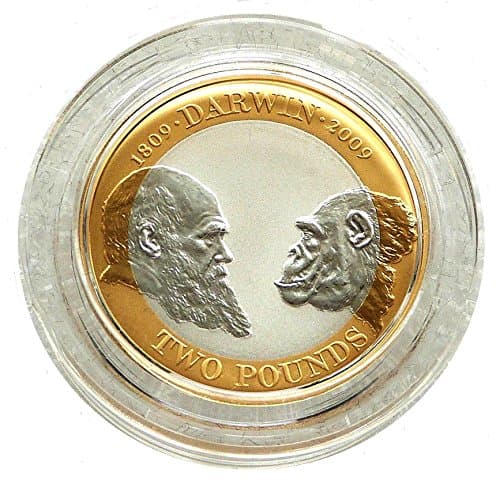 2009 Charles Darwin Silver Proof £2 Coin - FULL PACKAGING + CoA