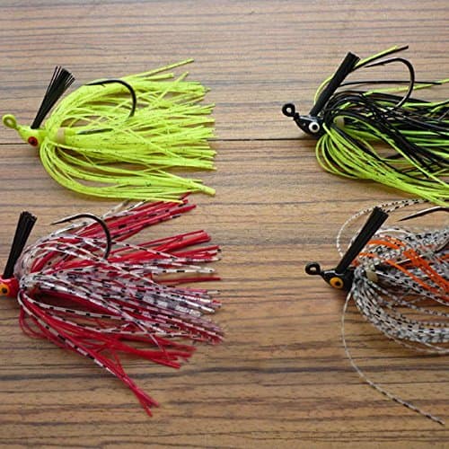Lead Head Hook Fish Lure Rubber Jig Head Crank Single Hook Tassel by Qstore