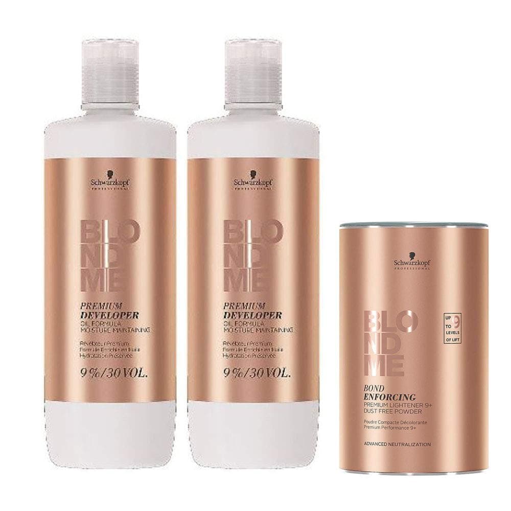 BlondMe Combo Twin Premium Developer 9%/30V and Bond Enforcing Premium Lightener 9+ Powder