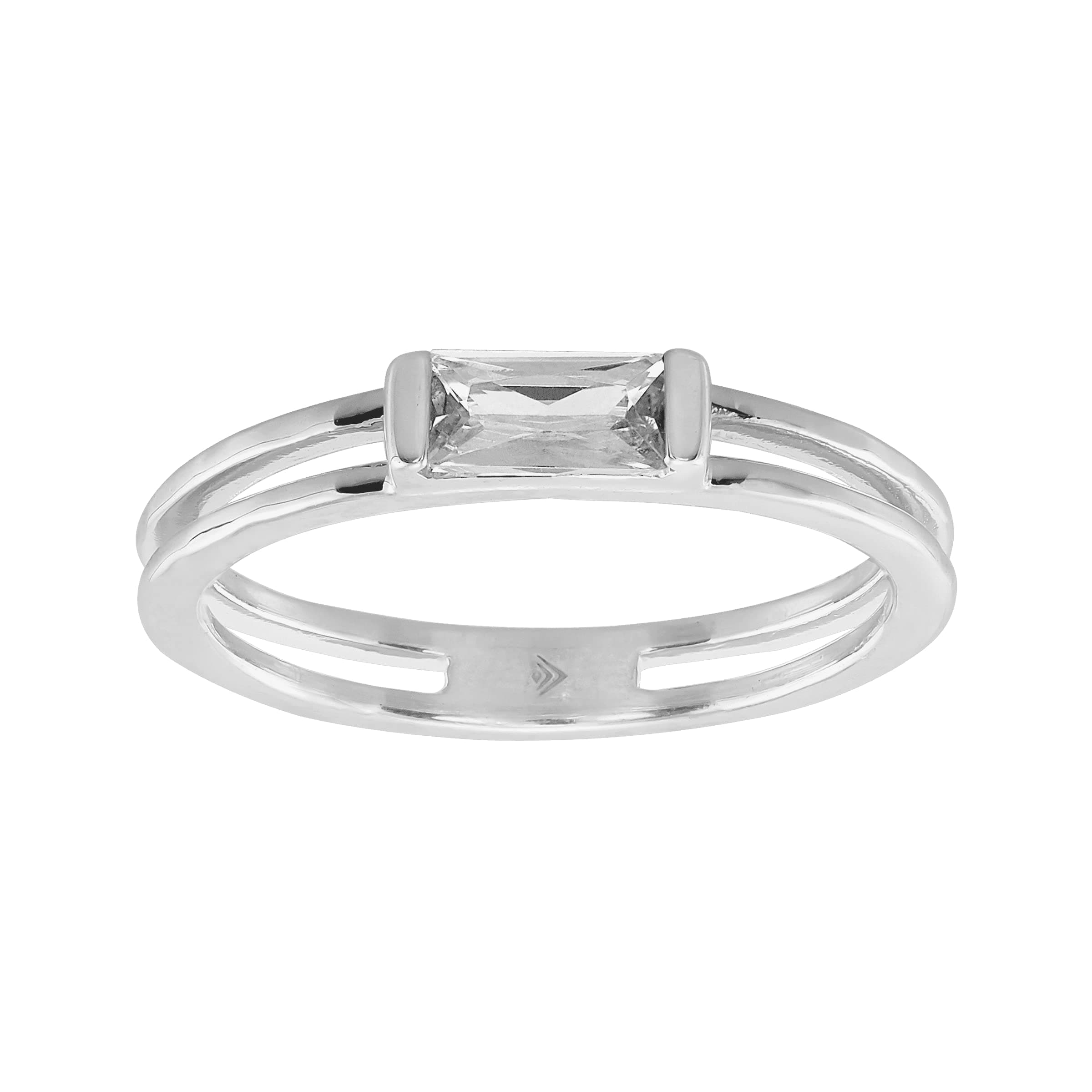 SilpadaSilpada 'Baguette Stack' Cubic Zirconia Ring in Sterling Silver