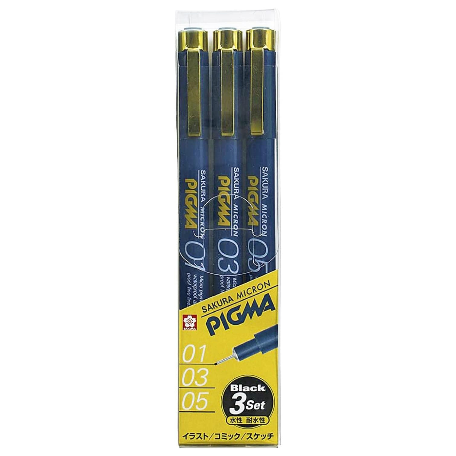 Sakura Craypas ESDK-3A Water Based Pen, Pigma Black, 3-Piece Set (3-piece set)