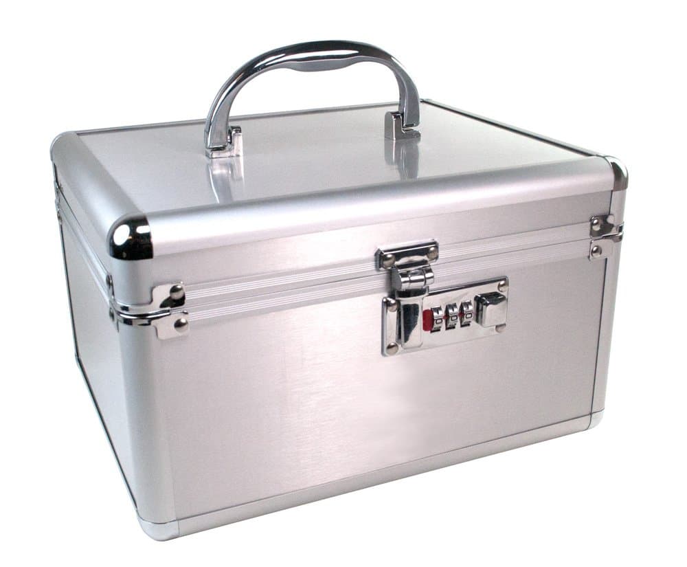 GMS Medication and Security Lock Box with New and Improved Metal Locks for Safe Storage of Prescriptions, Pills, Vials and Medications (Combination Lock)