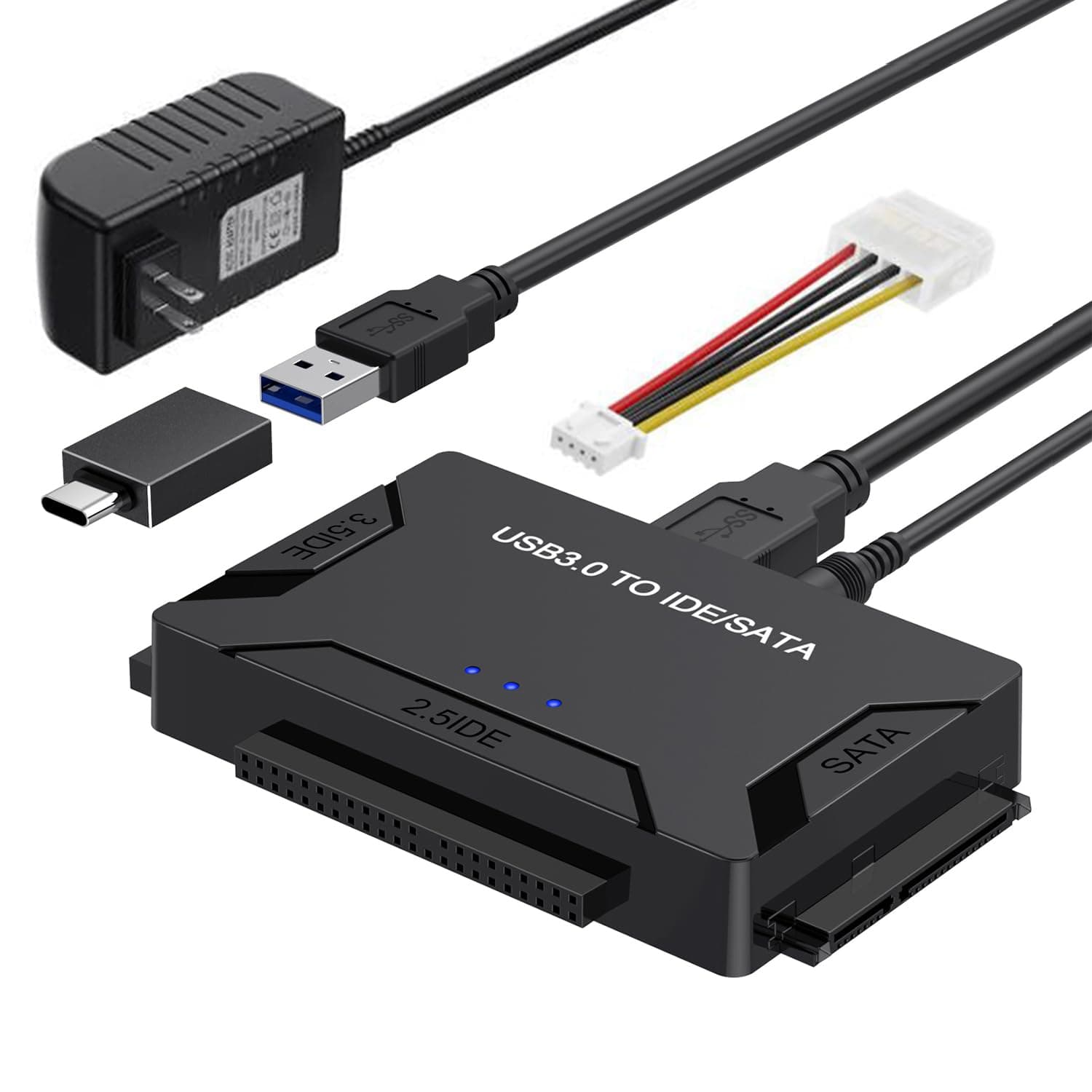 USB 3.0 to SATA Adapter Cable for 2.5-inch Hard Drives/HDD and Solid State Drives/SSD, SATA to USB 3.0 Converter