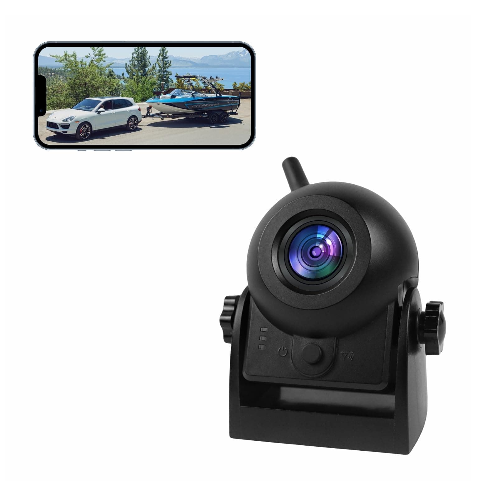 Uzone Wireless Reversing Camera,720P HD Reversing Camera,2.4G WiFi APP for IOS and Android,Night Vision,IP68 Waterproof,Built-in Battery,Magnetic Base, Reverse Camera for Car,Caravan,Hitch,Trailer
