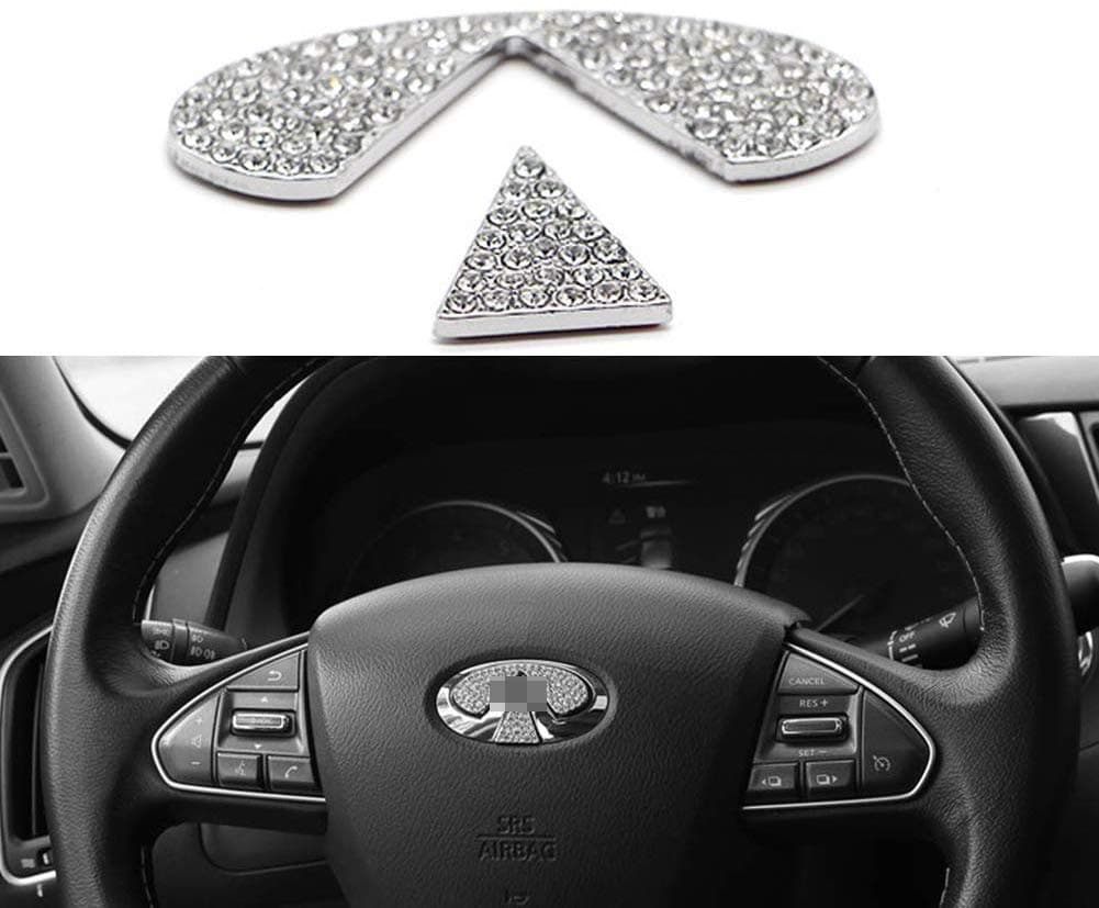 MAXMILO Steering Wheel Bling Crystal Shiny Diamond Accessory Interior Sticker for Infiniti Q50Q50L QX50QX70
