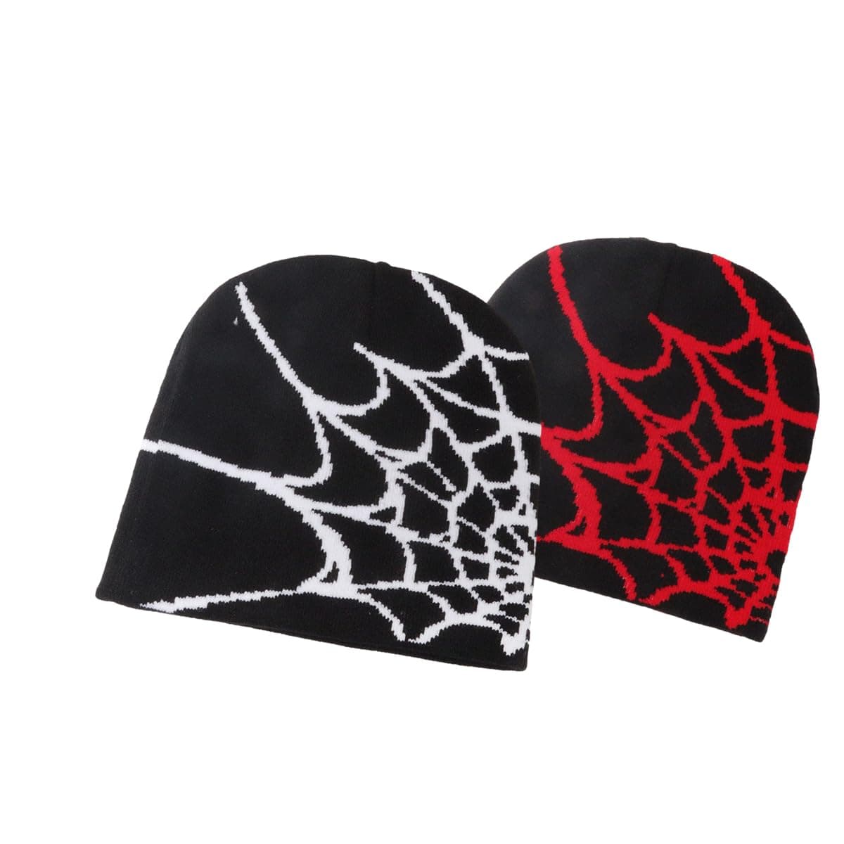 Y2K Beanie Spider Beanies Gothic Pattern Wool Acrylic Knitted Hat Beanies with Designs for Men Black Women
