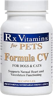 Rx Vitamins for Pets Formula CV for Dogs & Cats - Cardiovascular Nutritional Support - Hypoallergenic Veterinary Formula - 90 Capsules One Size 708429081005