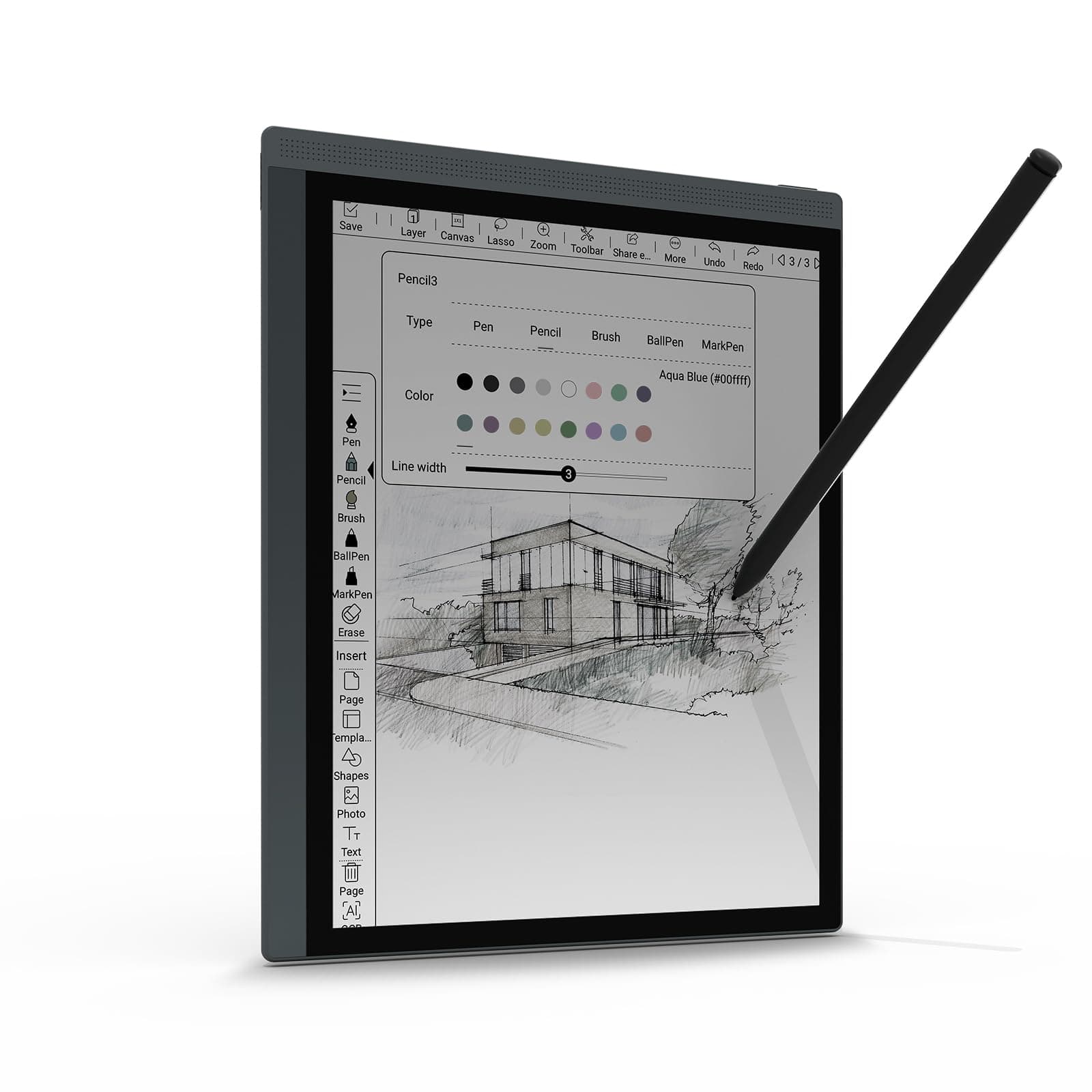 10.3" Color E-Ink Read-Write Tablet, ePaper Note Taking Tablet at 5.5mm Thickness, 6GB RAM+128GB ROM Computer Tablets Touchscreen Display with 5MP Camera and Digital Stylus