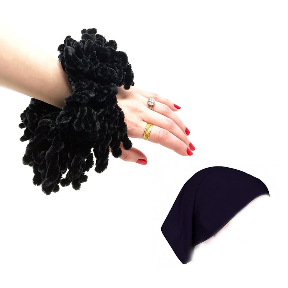 Hijab Volumizer Scrunchie and Underscarf Hijab Cap Bonnet Bundle - Black Volumizing Khaleeji Accessories for scarf