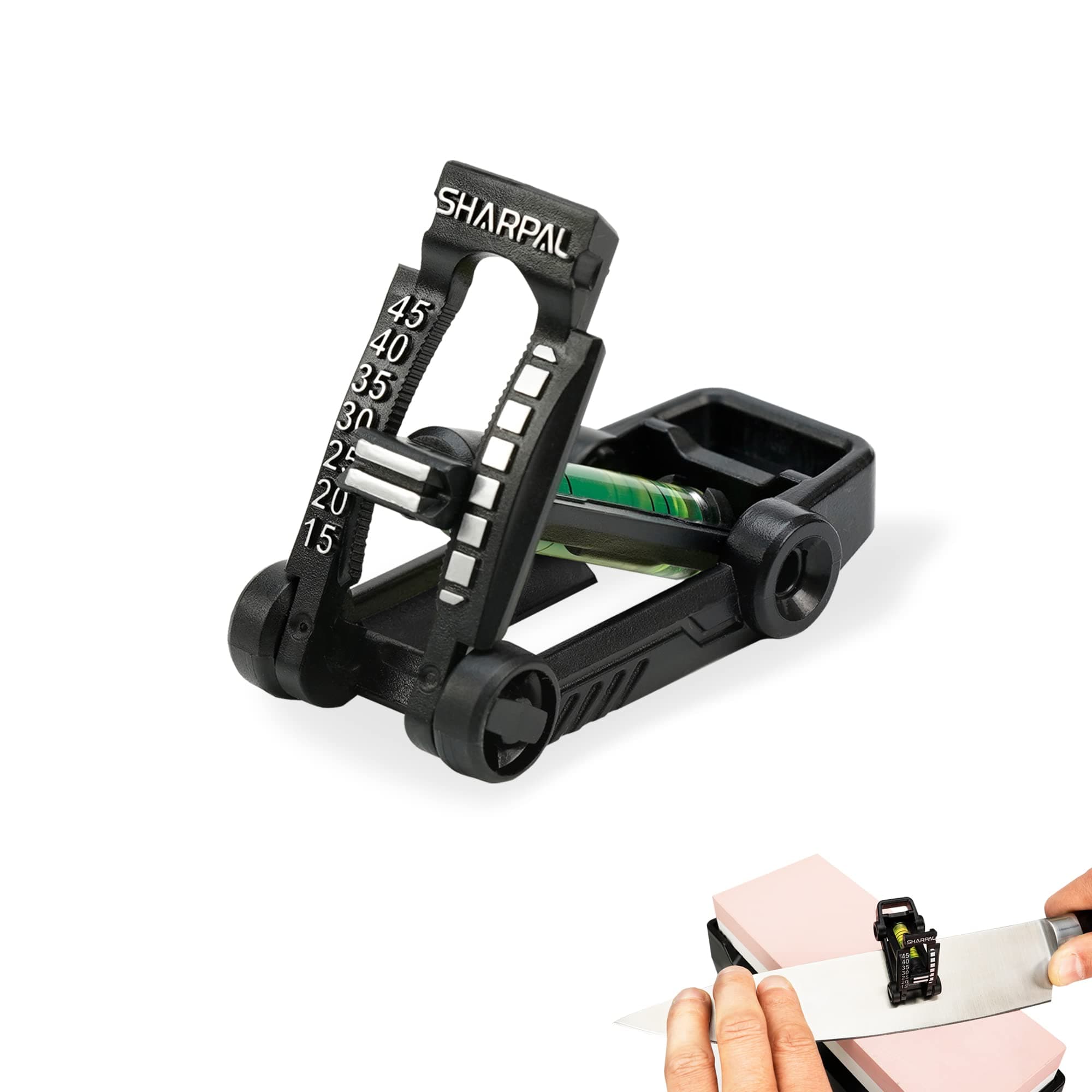 SHARPAL 194H Holdbubble Whetstone Knife Sharpening Stone Angle Guide Chisel Sharpening Guide Knife Blade Angle Meter Knife Sharpening Trainer (Angle 15°～45°)