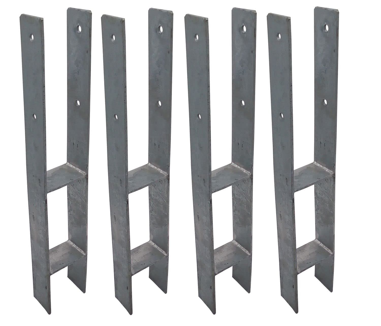 4er Set H-Anchor Hot Dip Galvanized Post Carrier 91 MM/600 MM Braces Post Anchor