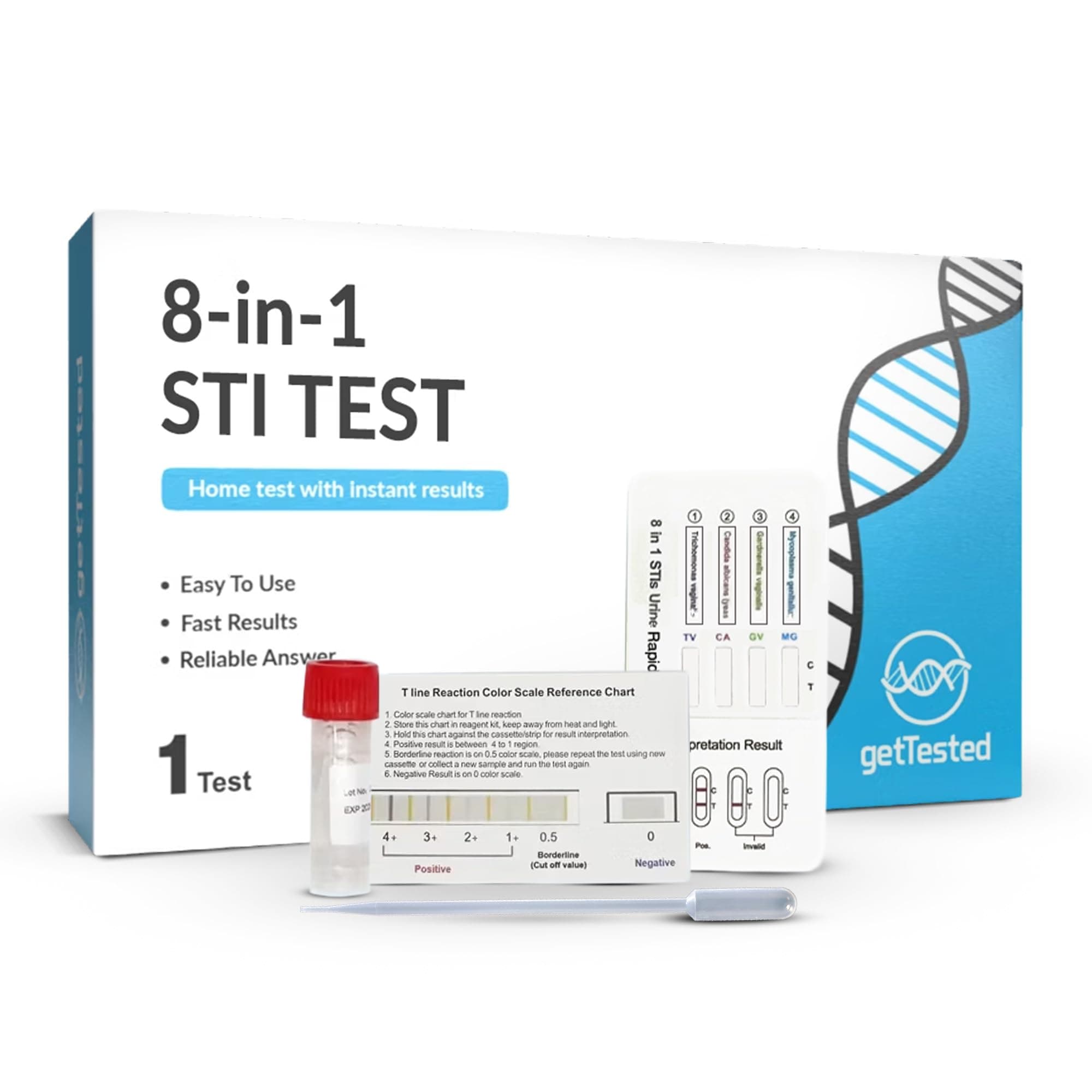 8‑in‑1 STI Test Kit – At‑Home STD Screening for Chlamydia, Gonorrhoea, Mycoplasma, Ureaplasma, Candida, Trichomonas & Gardnerella – Private Results in 15 Minutes