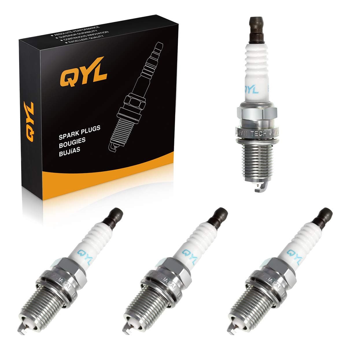 QYL Spark Plug Compatible with Impreza Replacement# 7090 BKR5EGP, Pack of 4