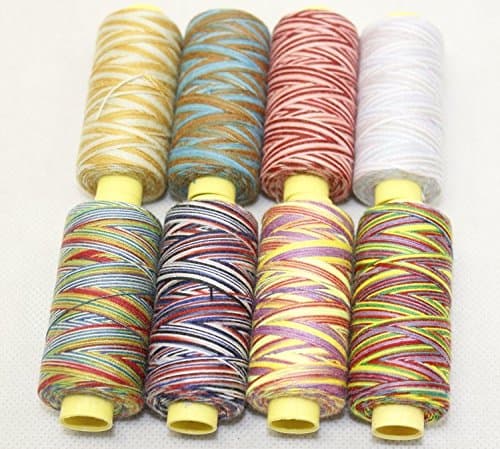 KingClouds 202 Colorful rainbow embroidery thread sewing thread DIY polyester machine/Handmade thread variegated embroidery thread