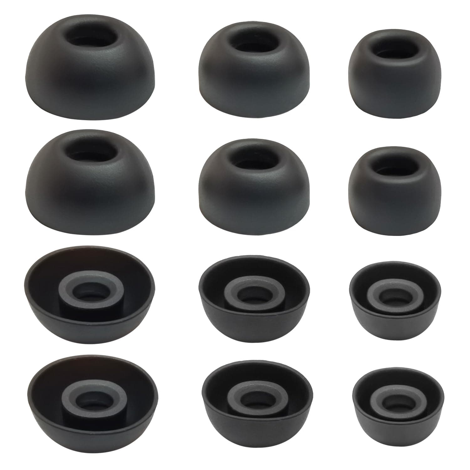 Silicone Replacement Earbuds Tips for Sennheiser Momentum True Wireless 2 Compatible with Momentum 2&3, CX, Black 6 Pairs