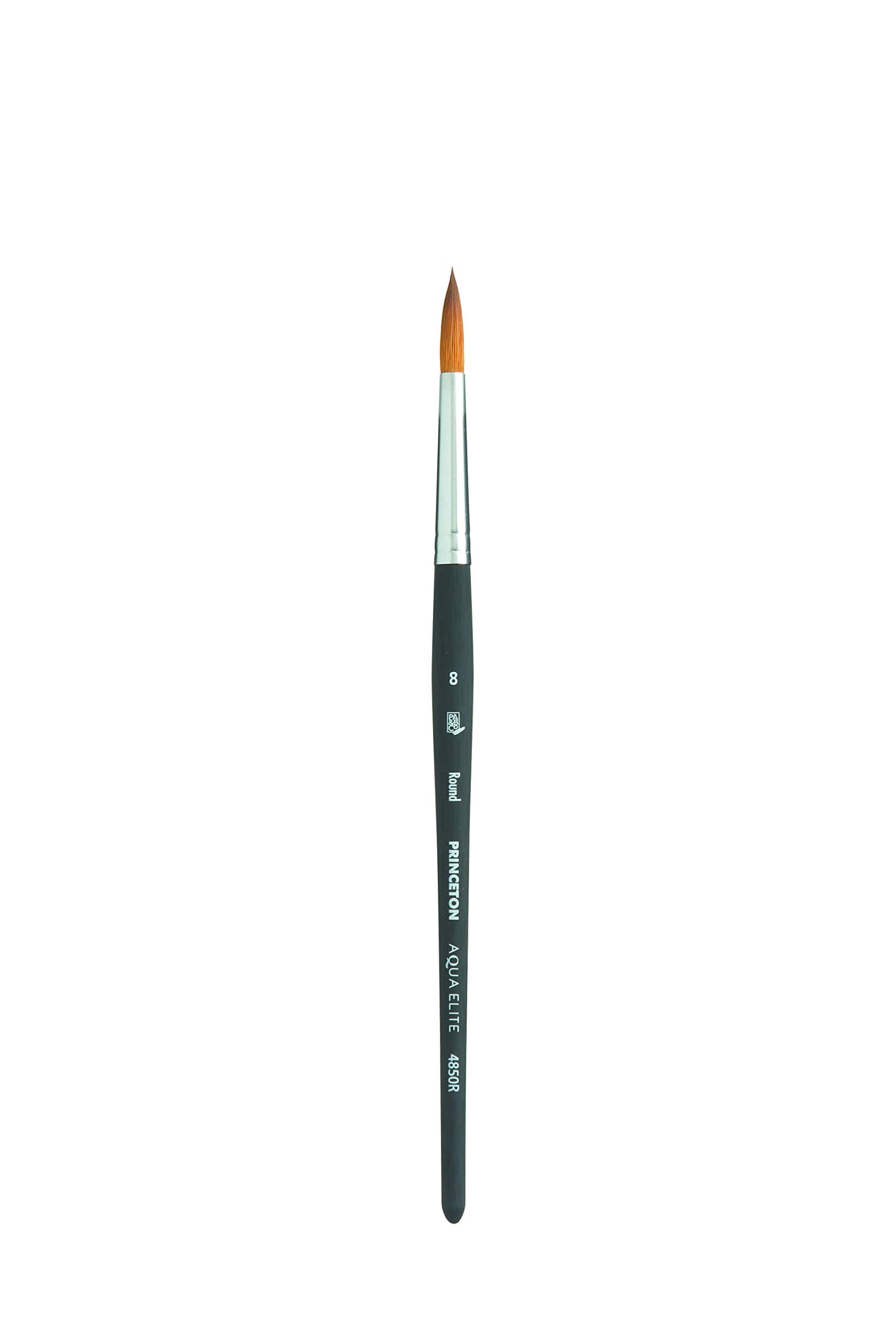 Aqua Elite Short Handle Round Paint Brush | Precise Brush for Fine Detail | Maximum Colour Holding Capacity | Even & Consistent Flow | Size - No 8