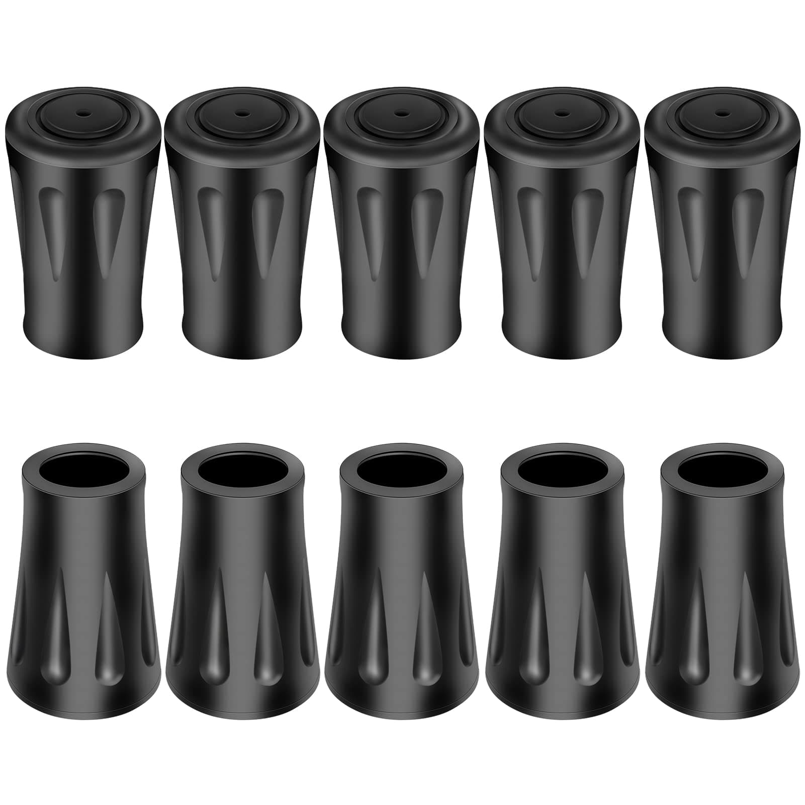 Walking Stick Rubber Tips Ferrules, 10 Pack Walking Pole Tips, Replacement Ends Caps Fit Most Trekking Hiking Stick Walking Poles