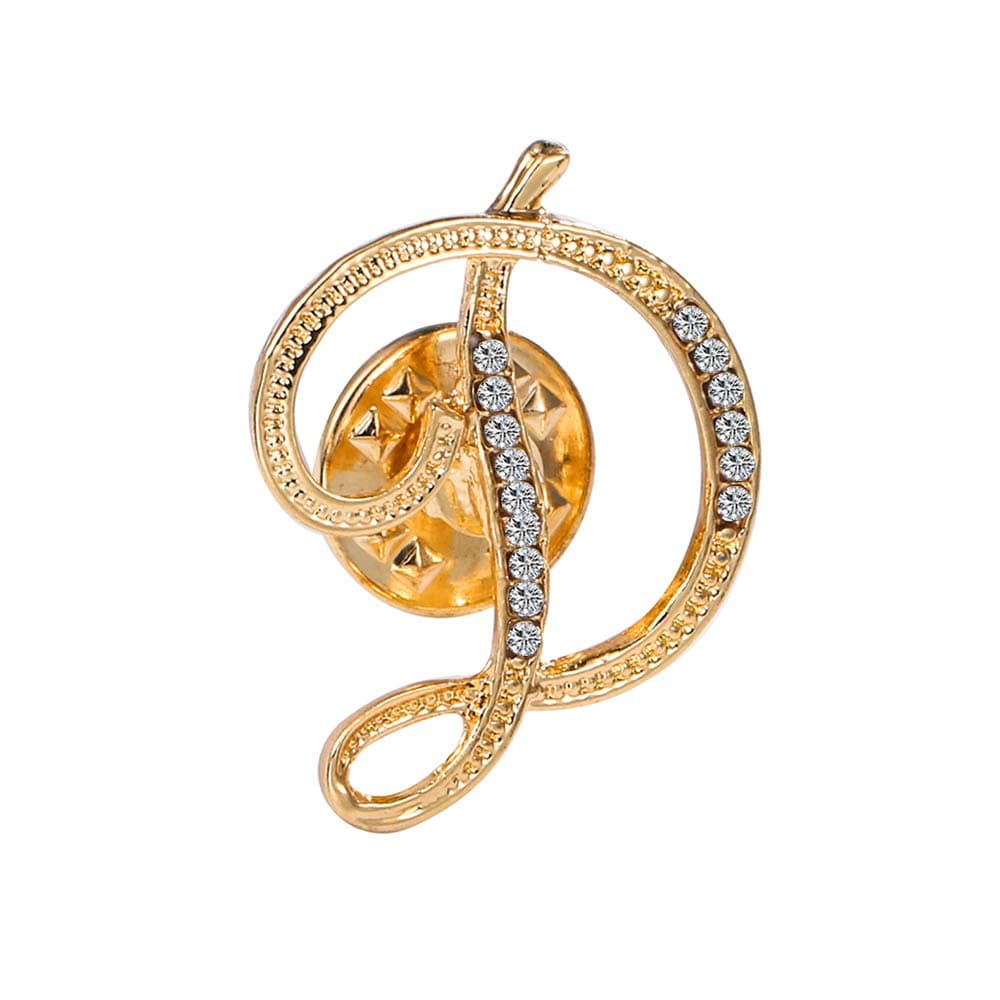 ETHOON Initial Letter Brooch Pin Small Lapel Pin Tie Tack Name Personalized Gifts for Girls Women Men Boy Gold