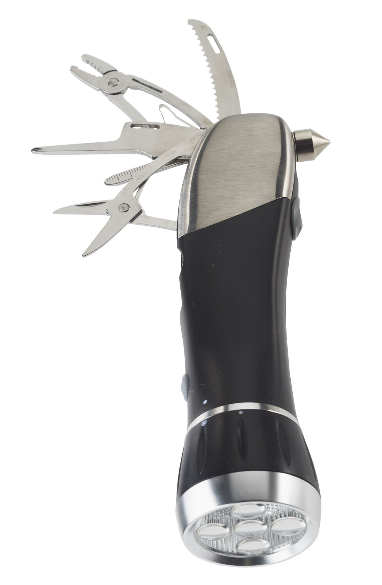 High Road 8-in-1 LED Auto Emergency Flashlight, Car Window Hammer and Stainless Tool Kit