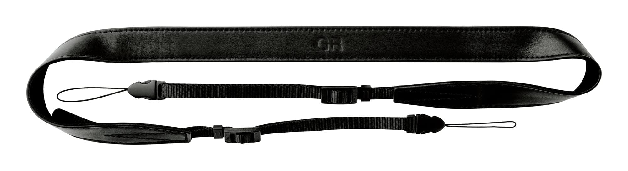 Ricoh GS-3 Two-Point Leather Neck Strap with GR Logo (Black) for RICOH GRIII and GRIIIx