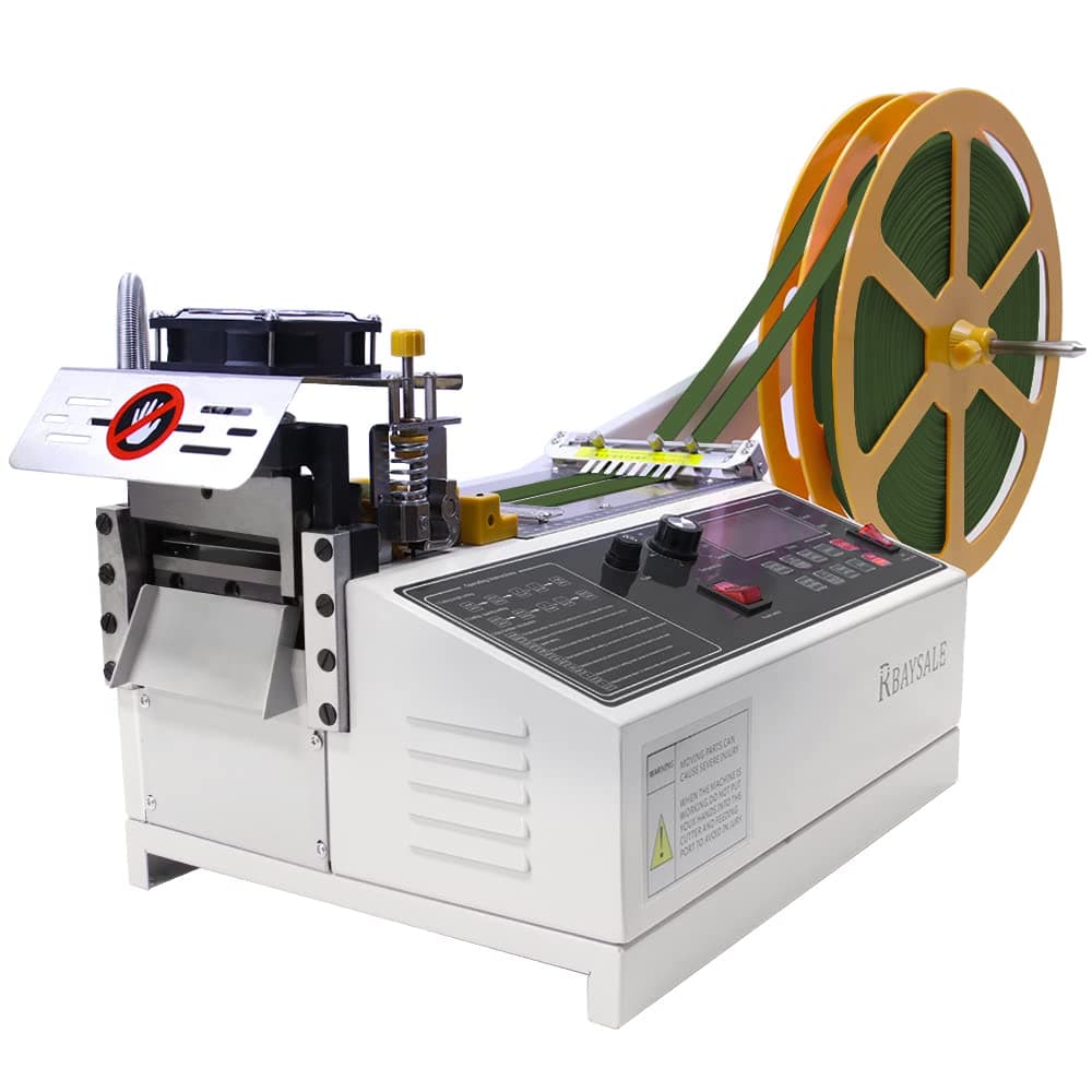 Webbing Cutter, 5inch LCD Display Cold and Hot Webbing Cutting Machine for Elastic bands Ribbons Nylon Webbing