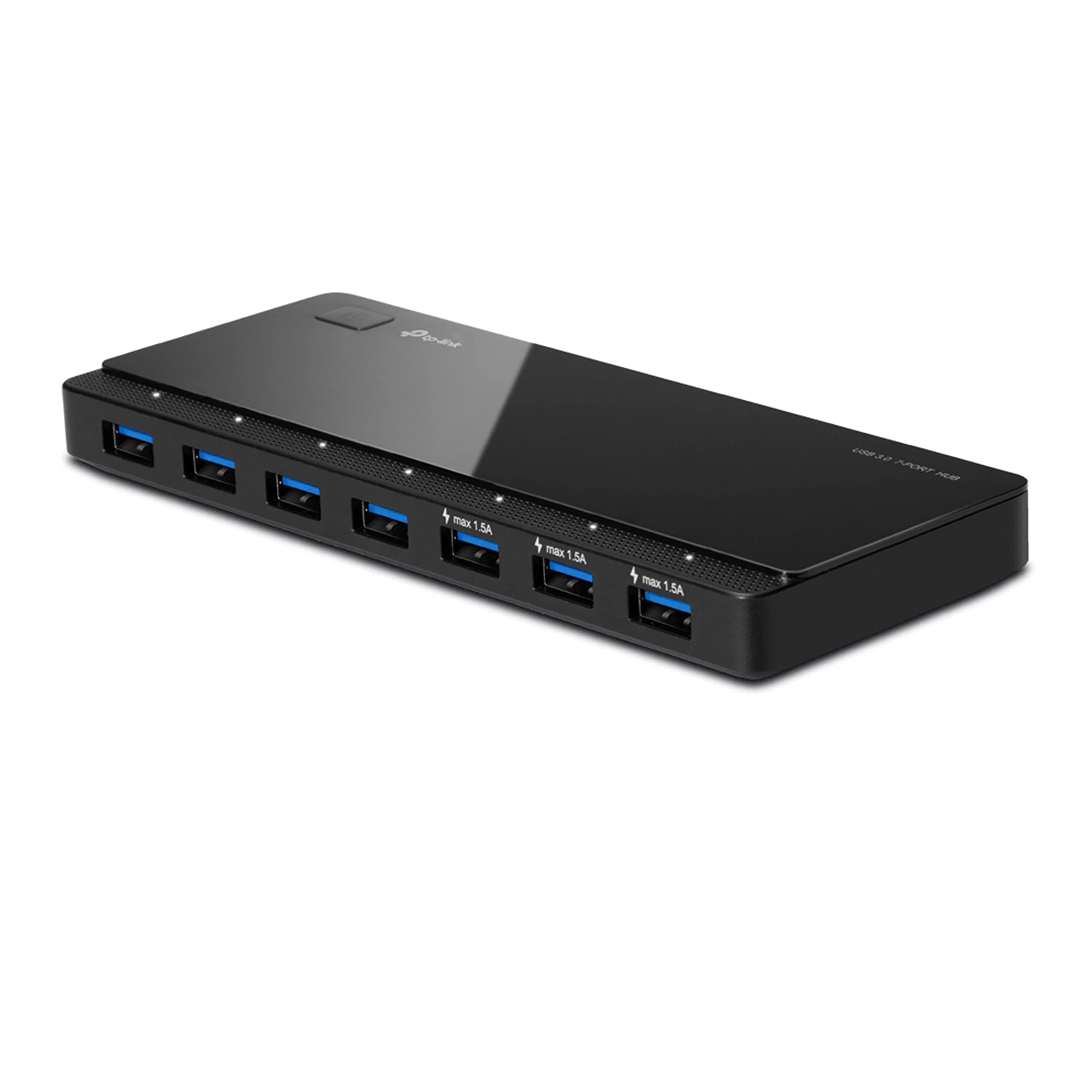 Powered USB Hub with 7 Data Smart Charging USB 3.0 Ports, Compatible with Windows, Mac OS X and Linux Systems, 5V/1.5A Power Output (UH700)