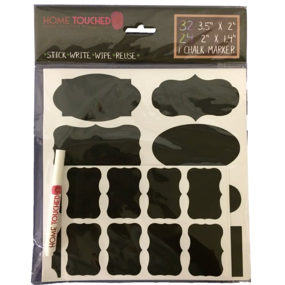 Chalkboard Labels [56] Chalkboad Labels for Mason Jars - 32 Large Labels and 24 Small Labels - Great for Mason Jar Chalkboard Labels and Pen