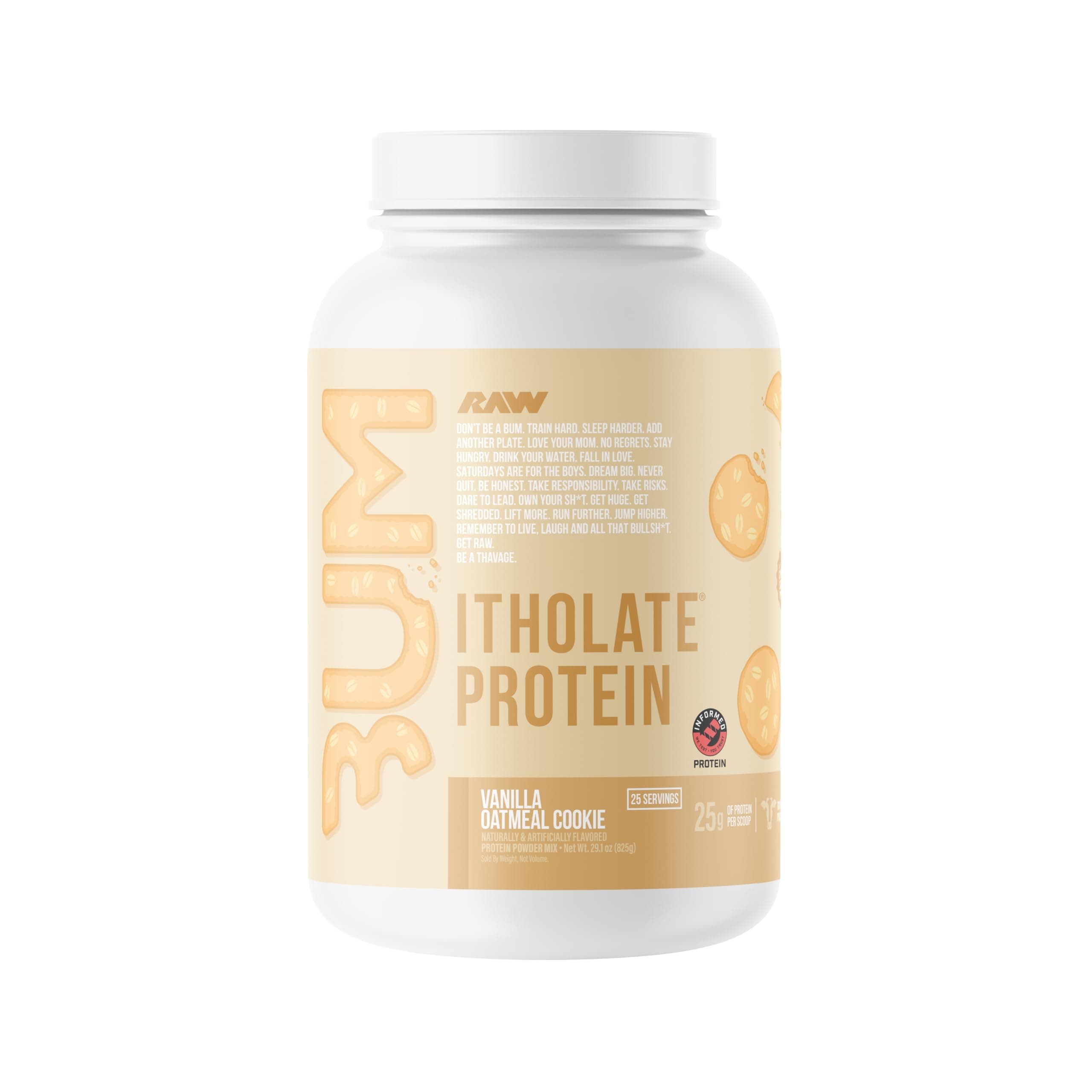 Whey Isolate Protein Powder, Vanilla Oatmeal Cookie (CBUM Itholate Protein) - 100% Grass-Fed Sports Nutrition for Muscle Growth & Recovery - Low-Fat, Low Carb, Naturally Flavored - 25 Servings