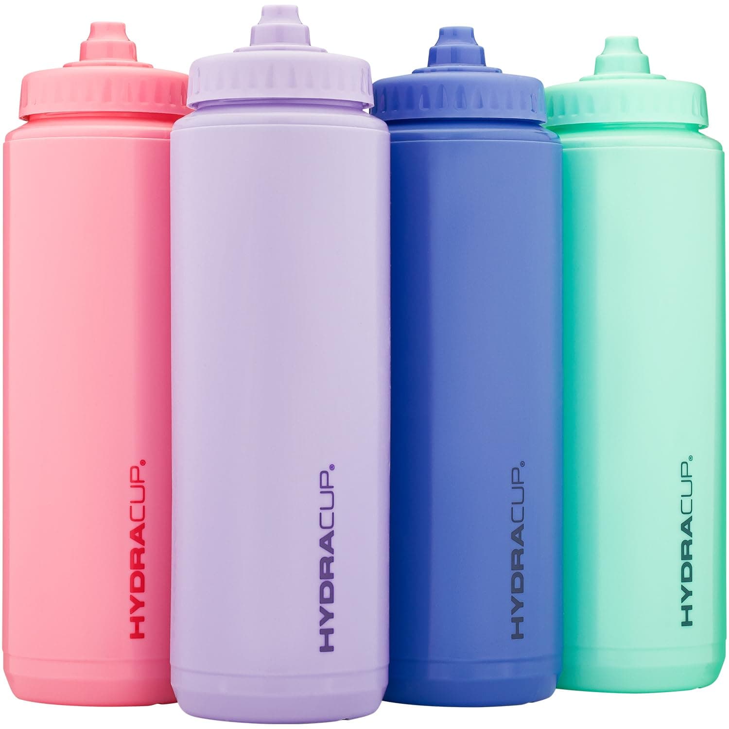 Sport [4 Pack] 32 oz Squeeze Water Bottles, Fast Flow Sports Water Bottle, Bike & Cycling Water Bottle, Travel To Go, BPA Free (Bright Colors)