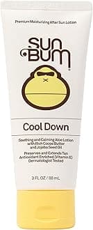 Sun Bum Cool Down Aloe Vera Lotion | Vegan After Sun Care with Cocoa Butter to Soothe and Hydrate Sunburn Pain Relief | 3 oz