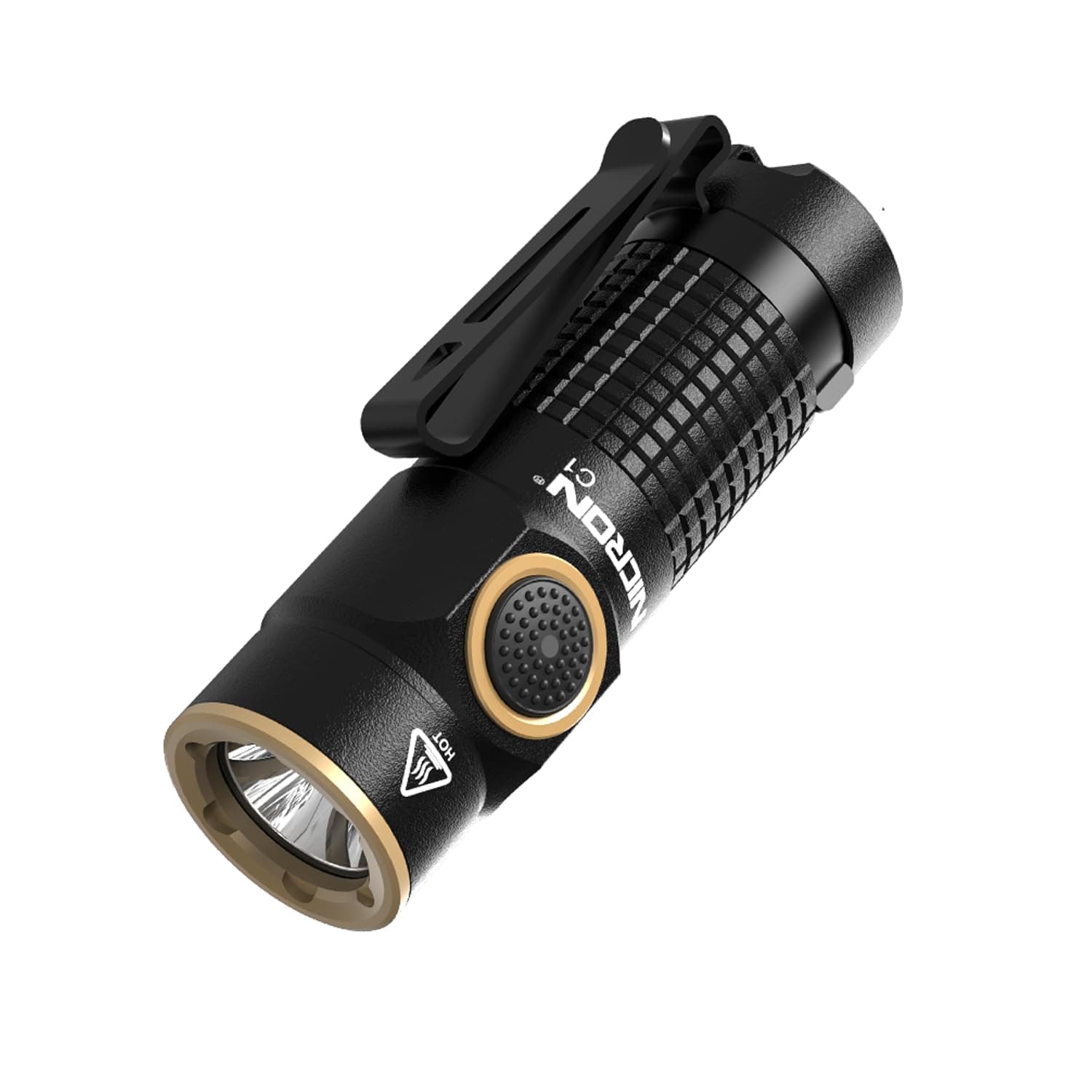 NICRON 1200 Lumens EDC Flashlight with Magnet, Rechargeable Pocket Light Compact High Lumens Handheld Light, C1 Mini Flashlight 7 Modes for Outdoor Camping, Hiking (Black)