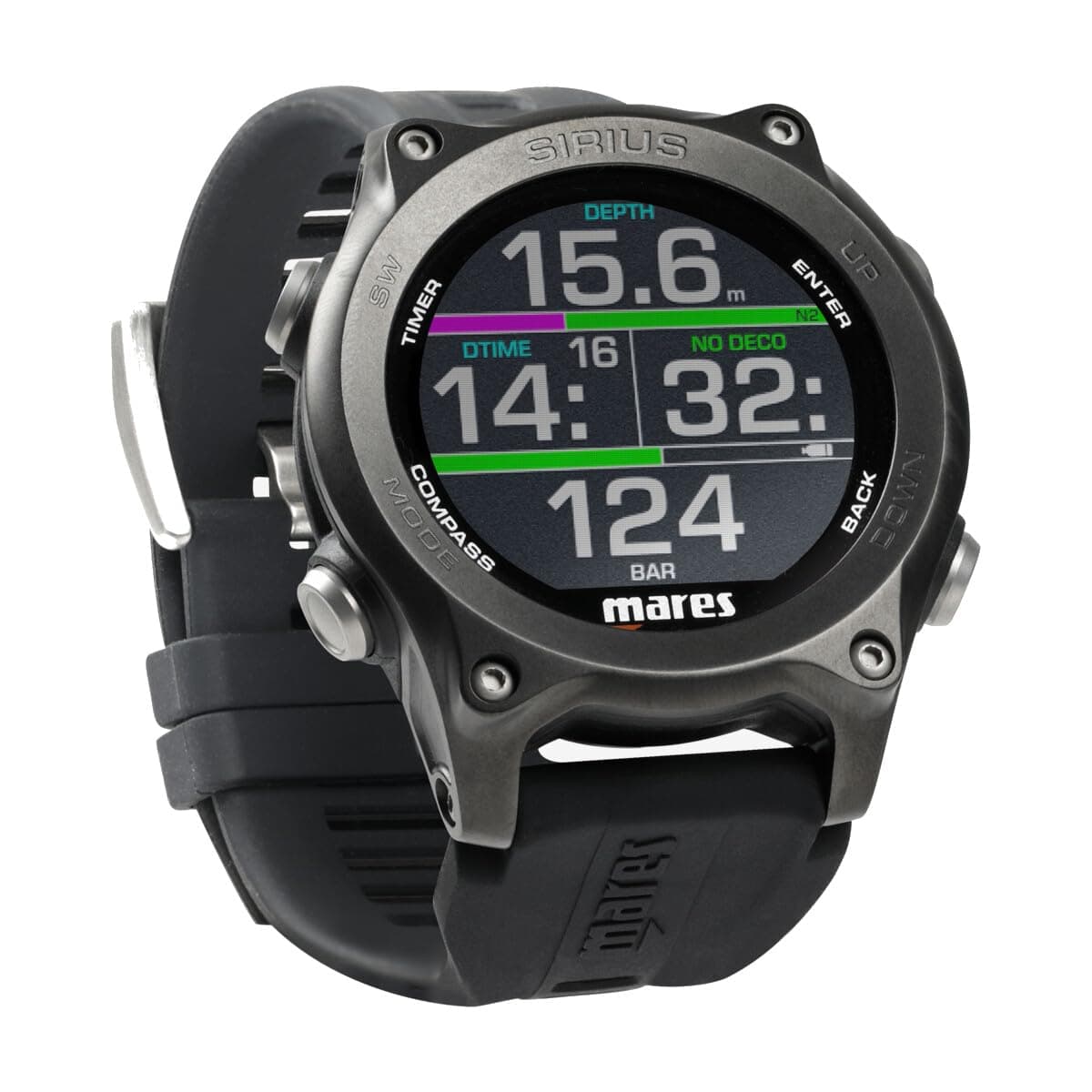 Mares Sirius Watch-Style Wrist Dive Computer for Recreational Divers | Underwater, Snorkeling/Scuba Diving Accessory