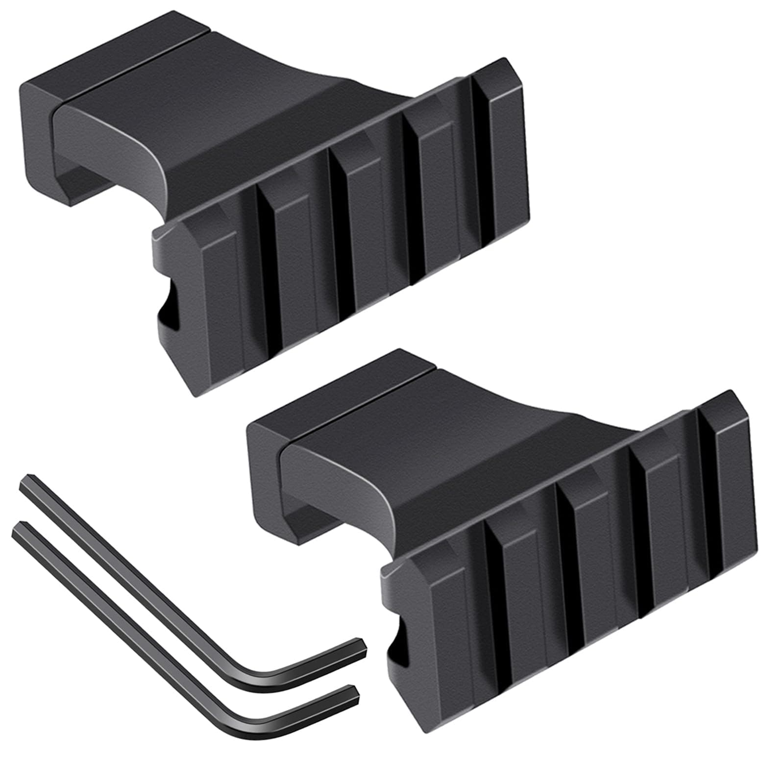 90° Picatinny Offset Rail Mount, 3 4 5 Slots 90 Degree Offset Picatinny Rail Mounts Aluminum Low Profile Adapter for Flashlight Laser Sight Optics