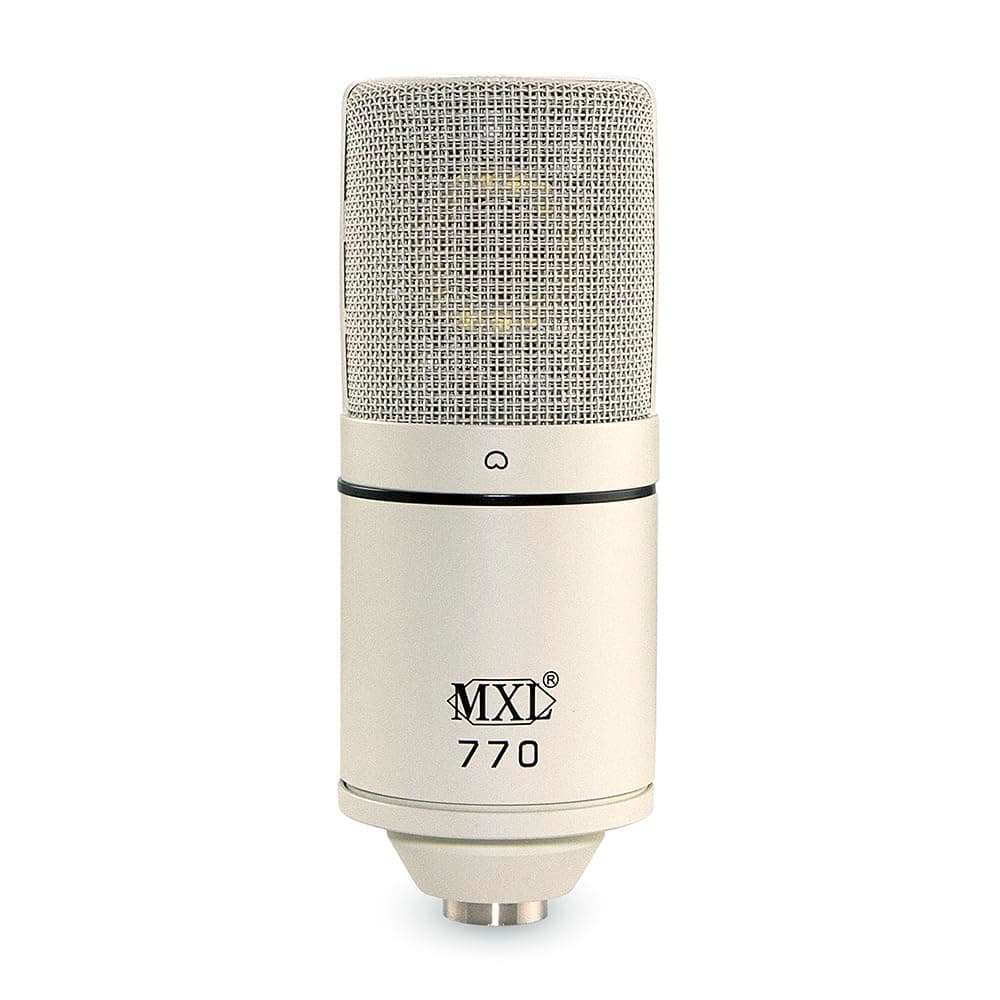 MXL Mics 770 Complete Integrated POP Filter/Shock Mount/XLR Cable, Black (770VINTAGEWHITE)