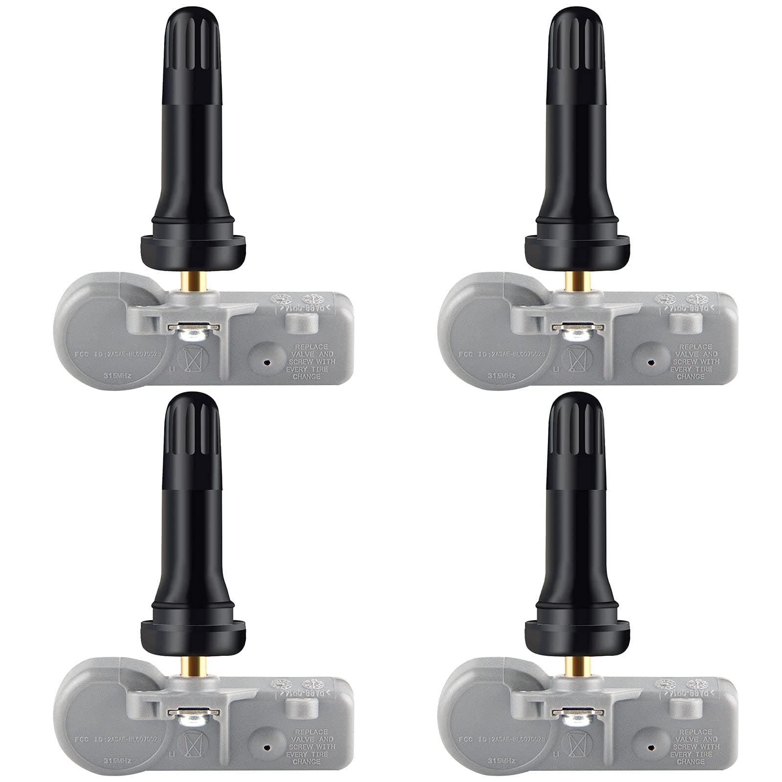 EONLION 4 Pcs Tire Pressure Sensor 315MHz Programmed Snap-in TPMS, Replacement for Chevy GMC Cadillac Buick & More Replaces 13586335, 13581558, 13598771, 13598772  Tire Pressure Sensor 315MHz TPMS Snap-in 4Pcs Replacement for Chevy GMC Cadillac Buick & More Replaces# 13586335, 13581558, 13598771, 13598772  Tymate Tire Pressure Monitoring System with Solar Charge, M7-3 pro TPMS with 5 Alarm Modes, Auto Backlight ＆ Smart LCD Display, Auto Sleep Mode, with 4 External Tpms Sensor (0-87 PSI)  Set of 4 08017DXS ITM TPMS 433mhz Tire Pressure Sensors w/Gloss Black or Matte Black Aluminum Valve Stems for Tesla Model S 3 X Aftermarket Replacement (Gloss Black)