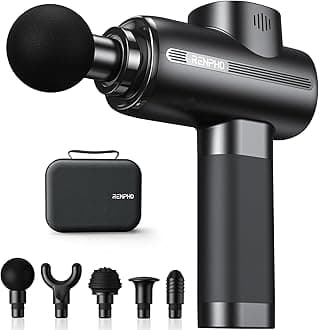 RENPHO Massage Gun Deep Tissue, Muscle Massage Gun 3200 RPM Motor Massager with Type-C Charging and Portable Case, for Home Office Workout Full Body Muscle Massage Relax, Black
