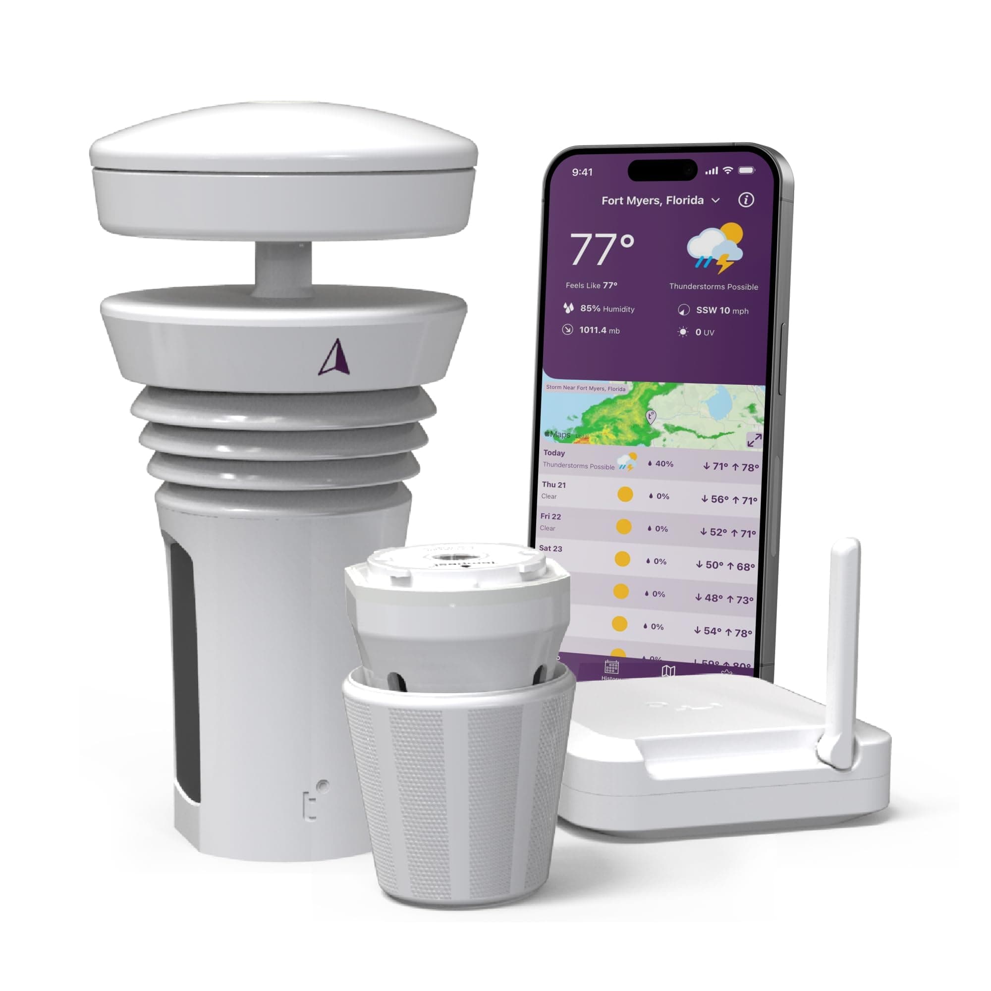 Tempest Weather System with Built-in Wind Meter, Rain Gauge, and Accurate Weather Forecasts, Wireless, App and Alexa Enabled