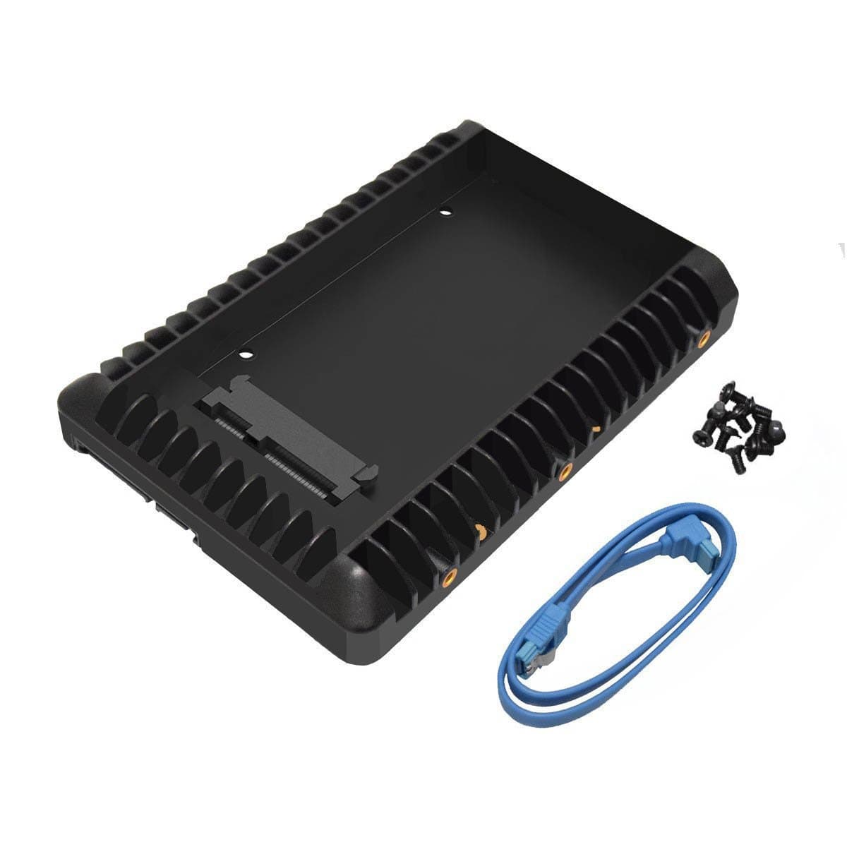 PHEMENG 2.5” to 3.5” Hard Drive Bracket, 2.5-inch to 3.5-inch HDD Converter Bracket Frame Tray for 2.5 inch HDD SSD with SATA III Interface and 6GBP/S SATA 3.0 Cable