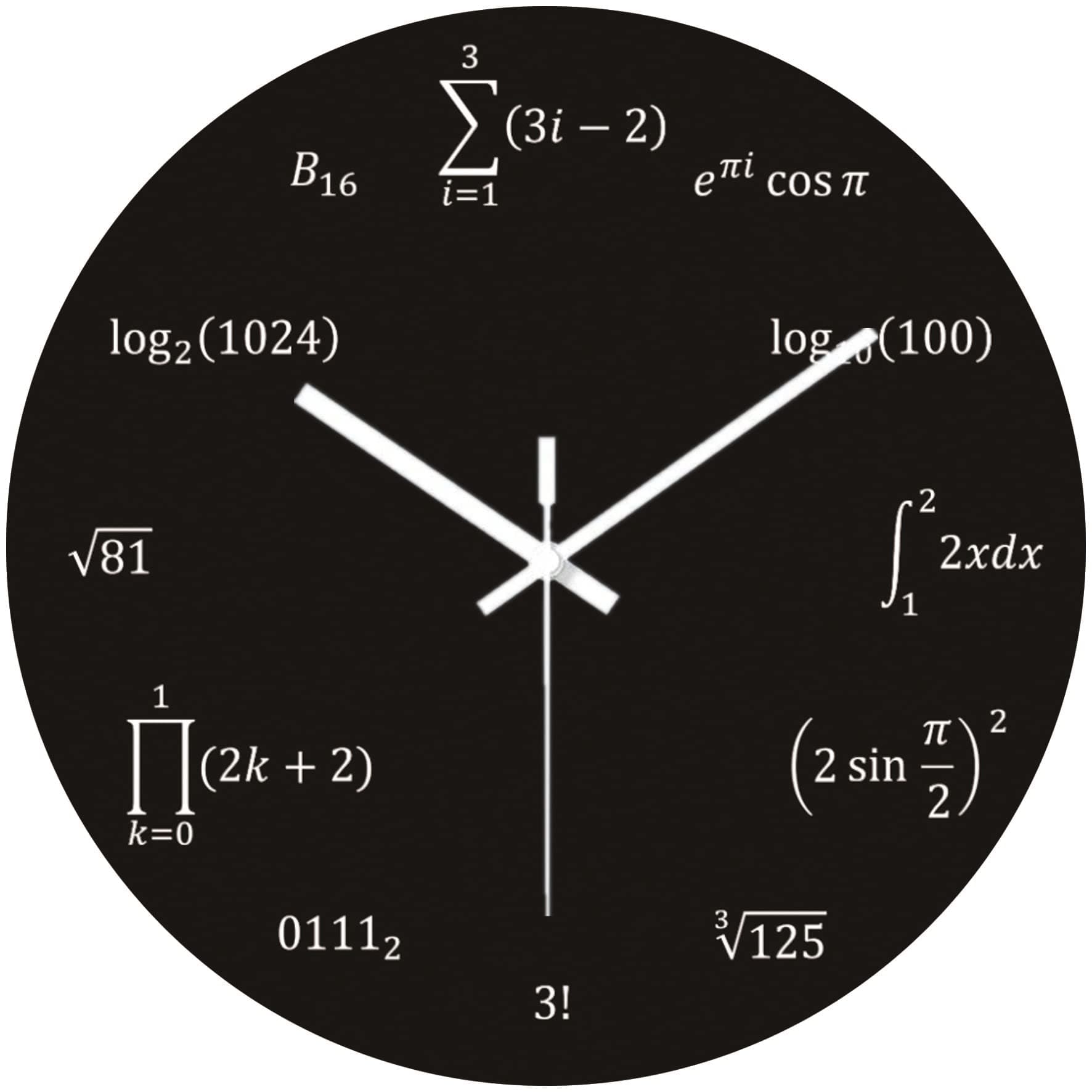 OSWALDO Math Equations and Notations Decorative Round Wooden Wall Clock - 12 inch