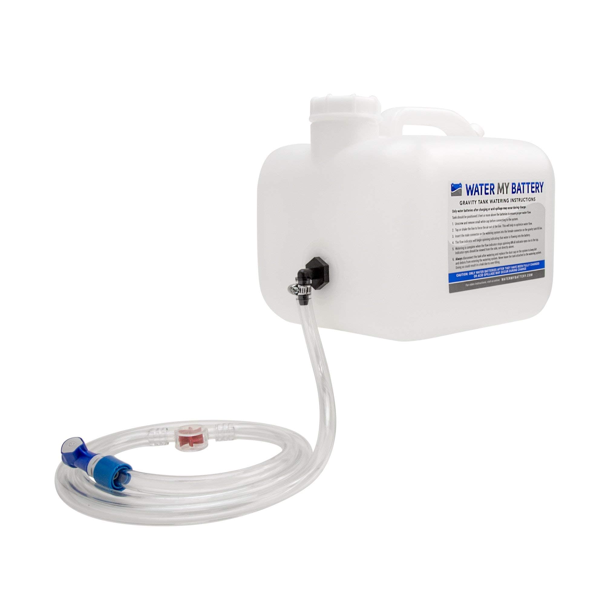 Gravity Tank (2.5 gal) for Battery Watering Systems Steady Flow of Water | Blue Connector Compatible