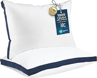 Utopia Bedding Bed Pillows for Sleeping Queen Size (Navy), Set of 2, Cooling Hotel Quality, Gusseted Pillow for Back, Stomach or Side Sleepers