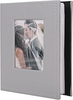 RECUTMS 100 Pocket Album 4x6 Small Photo Albums 100 Vertical photo Album Wedding Album Family Baby Girl Anniversary Graduation Picture Book Travel Albums (Grey)