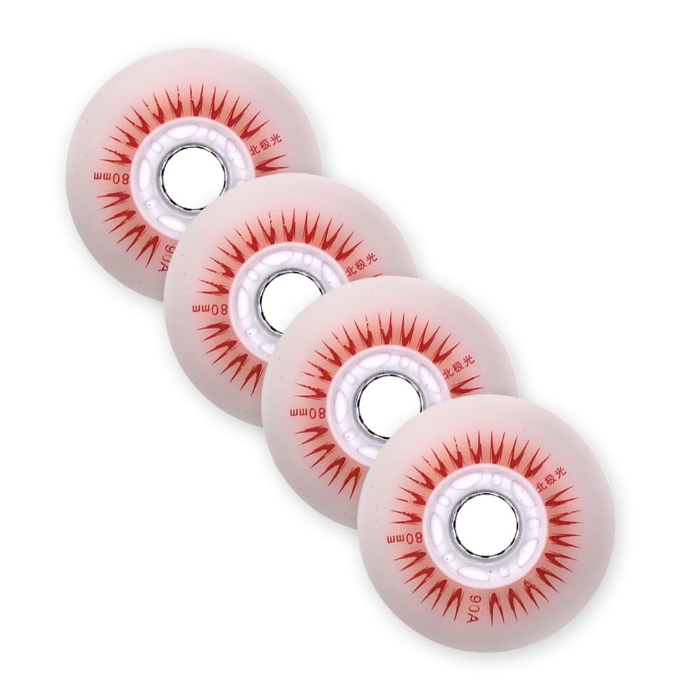 Led Luminous Inline Skates Replacement Wheels 80mm (Pack of 4) Red