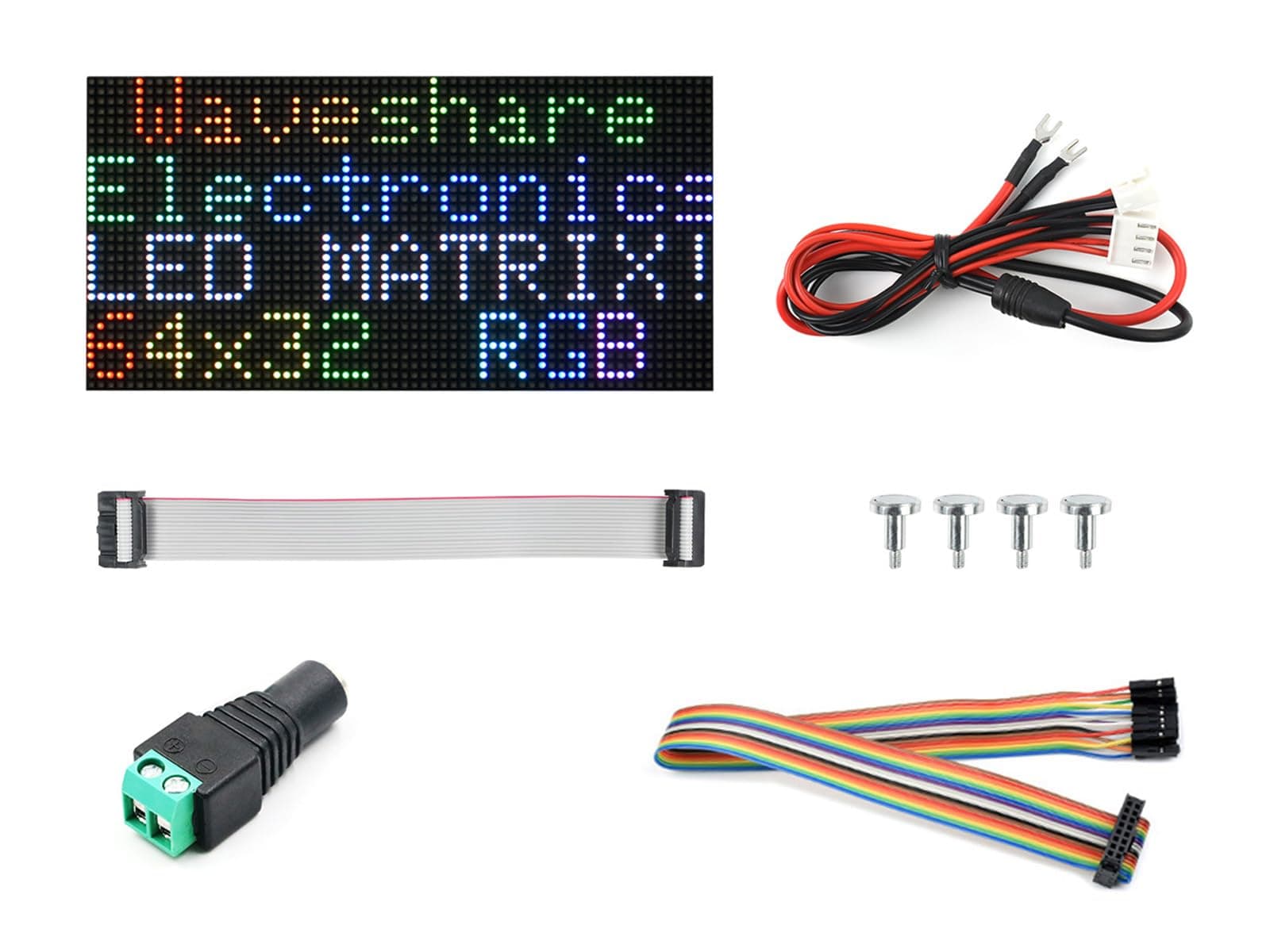 Waveshare RGB Full-color LED Matrix Panel 2.5mm Pitch 64x32 Pixels Adjustable Brightness Compatible with Raspberry Pi/Raspberry Pi Pico / ESP32 / Arduino