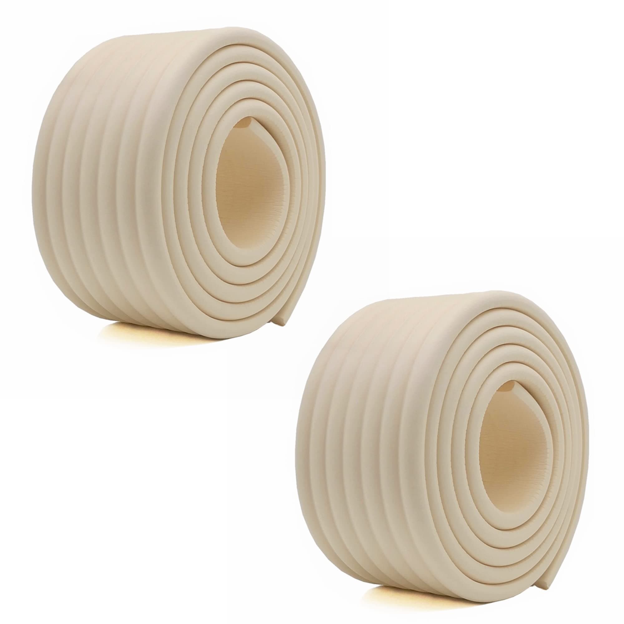 Multifunctional Edge and Corner Guard Coverage Baby Safety Bumper DIY 6.5 Ft (Rice White (6.5ft x 2))
