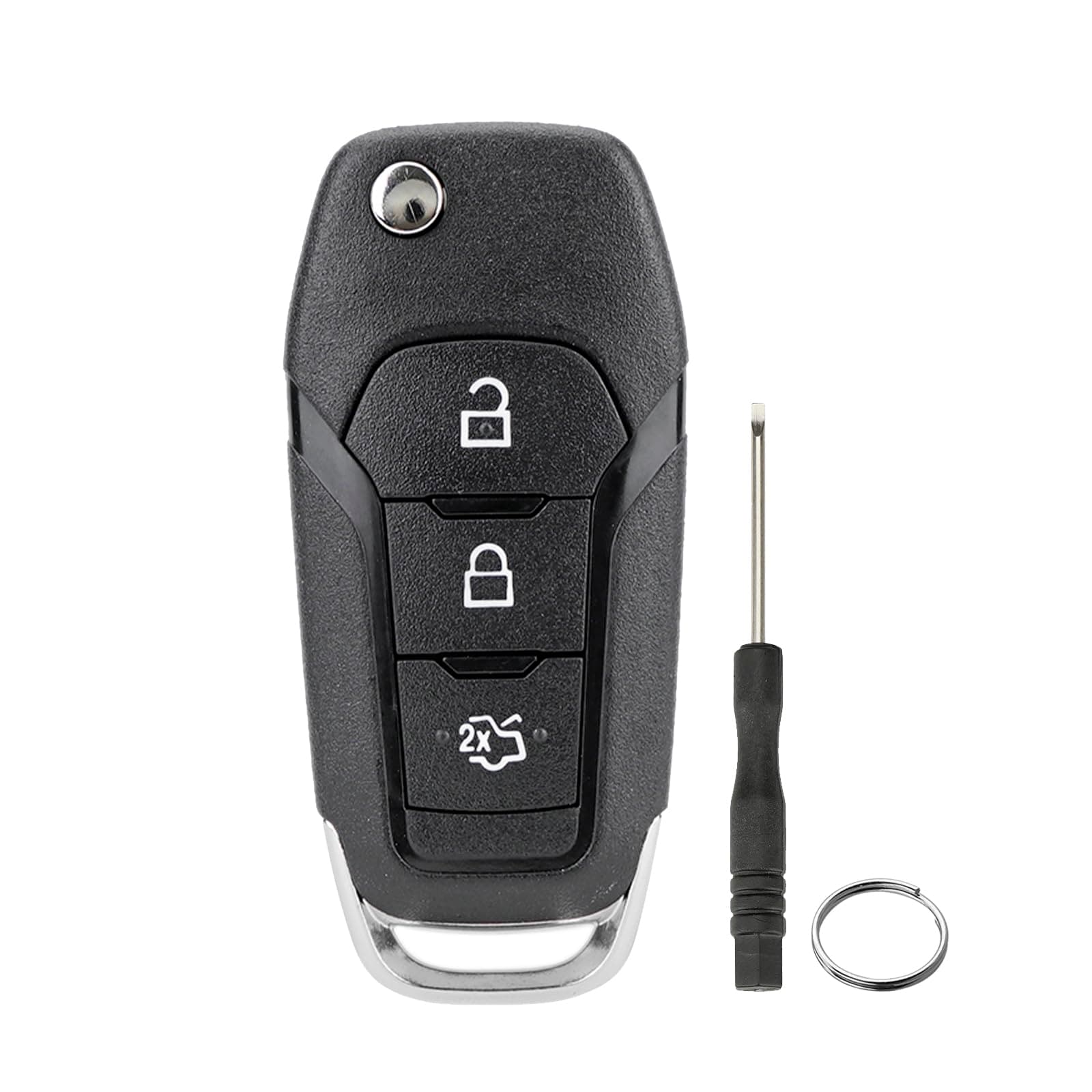 3 button Flip Car Key Fob Case Cover Replacement For Ford Fiesta Focus Transit Connect Ranger Mondeo MK5 Ka Key Case With Screwdriver key Ring