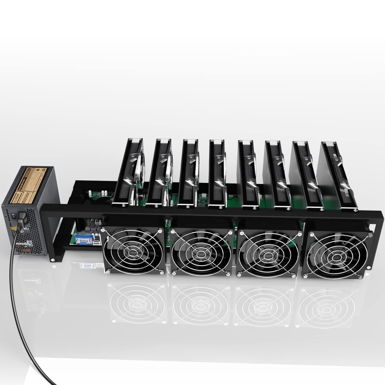 8GPU Mining rig B85 Full Mining rig Machine, Used to Build The Mining System of Mining rig Machine and GPU Mining Machine, Including Motherboard, CPU, 256G SSD, 8G RAM.1800W PSU
