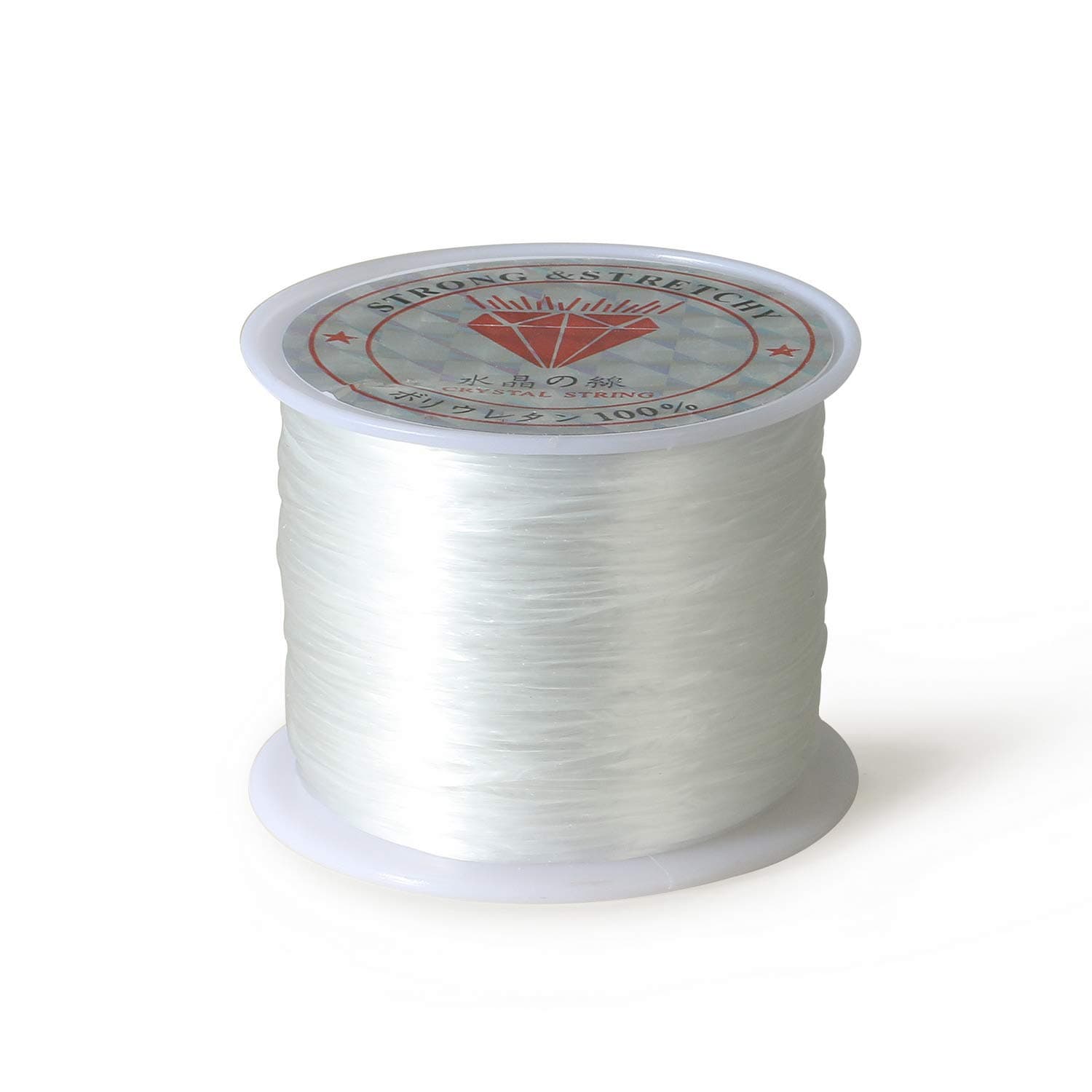 CHARMINGO 1mm Elastic Stretch Crystal String Cord for Jewelry Making Bracelet Beading Thread 60m/roll