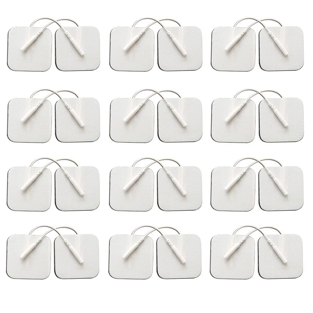 24PCS TENS Unit Replacement Pads 2X2, Reusable Tens Pads, Replacement Electrode Patches Compatible with AUVON TENS, TENS 7000, Healthmate Forever TENS