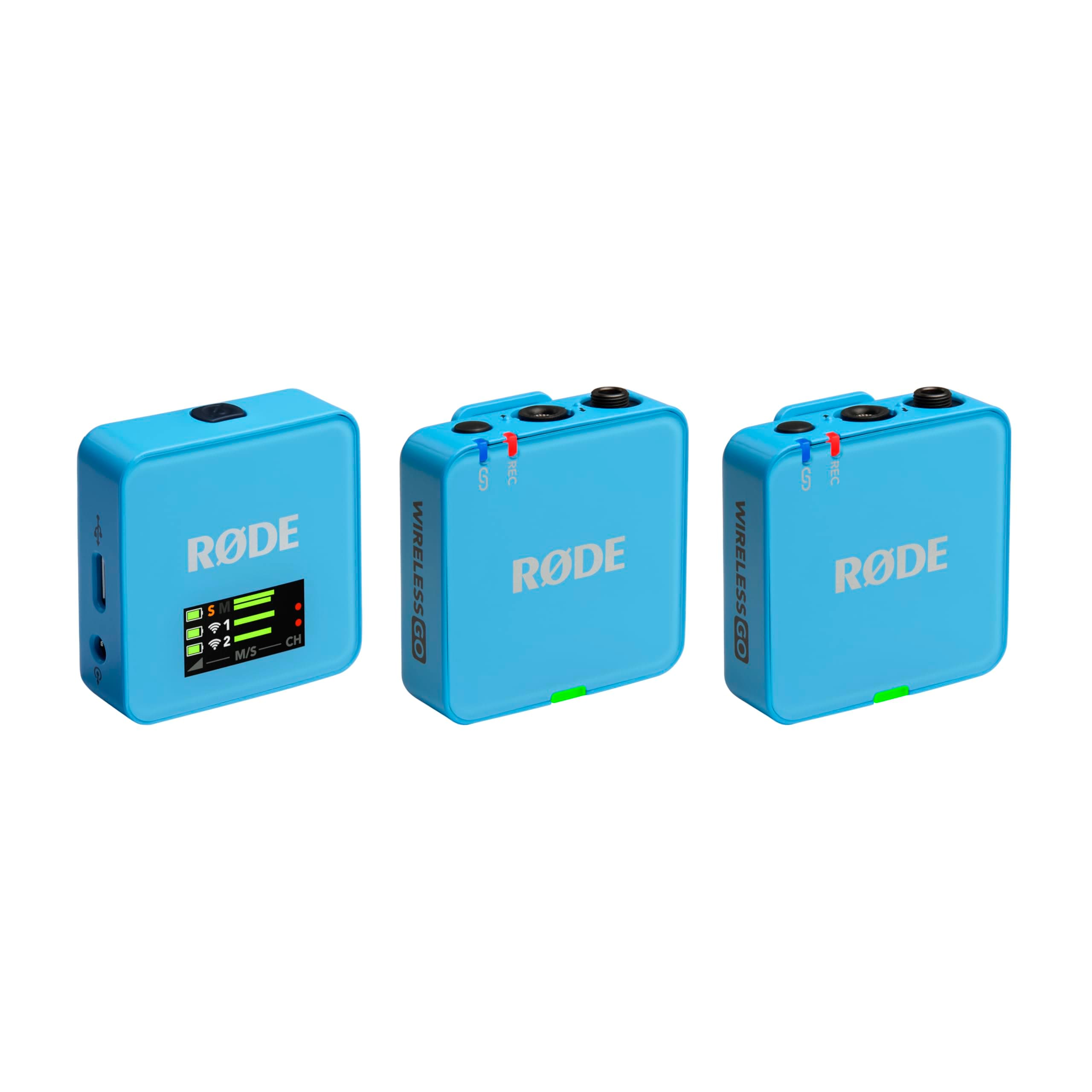 RØDE Wireless GO (Gen 3) – Compact Wireless Mic – Pristine Audio, 32-bit Float Recording, Automatic Level Control, for Phones, Cameras and Computers (Blue)